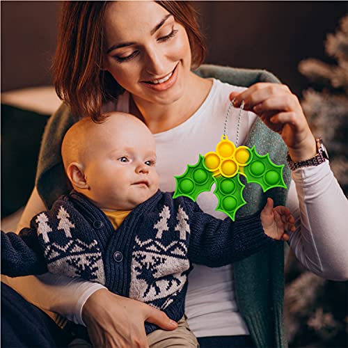 Fidget Toy,9Pcs Juego De Juguetes Sensoriales,Simple Dimple Fidget Toy Mini Pop Bubble Squeeze Toy,Colgante De árbol De Navidad Colgante De Mochila,Stress Reliever Squeeze Toys Para Niños Adultos (B)
