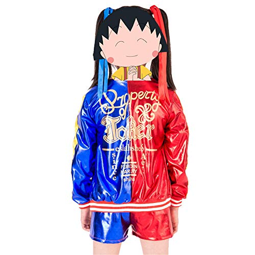 FINDPITAYA Disfraz Harleie Combinación 3pcs Quinny Halloween Navidad Fiesta Niñas Cosplay Costume con Guante (L 130)