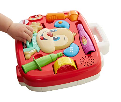 Fisher-Price FTH19 Laugh and Learn - Kit de chequeo de Cachorro, Juego de rol de los médicos para niños Hablando, Apto para niños de 18 Meses más
