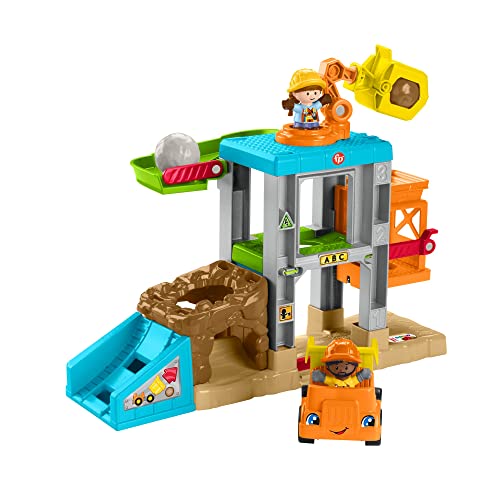 Fisher-Price Little People Aprende construcción Muñecos con accesorios de juguete, regalo para bebés +1 año (Mattel HCJ64)