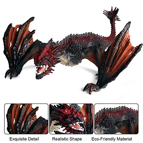 FLORMOON Bestia Dragón Figura RealistaFiguritas De Animales Early Educational Juguete Dinosuar Educación temprana Proyecto de Ciencias Cumpleaños de Navidad Torta de cumpleaños para niños pequeños
