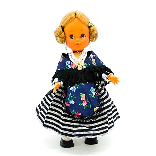 Folk Artesanía Muñeca colección Regional 35 cm. Vestido típico Extremeña Extremadura Badajoz, Fabricado en España Muñecas