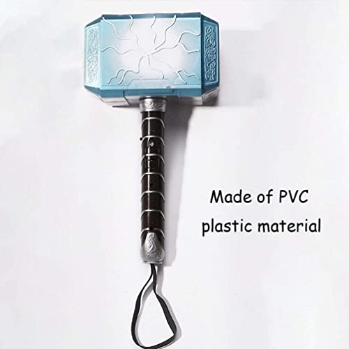 FYHCY Martillo de Thor con Luz LED y Sonido Kids Decorativo Halloween Cosplay Costume Prop Thor Hammer Fabricado en PVC 18cm SuperhéRoe Arma de Marvel para NiñOs 5 AñOs en Adelante
