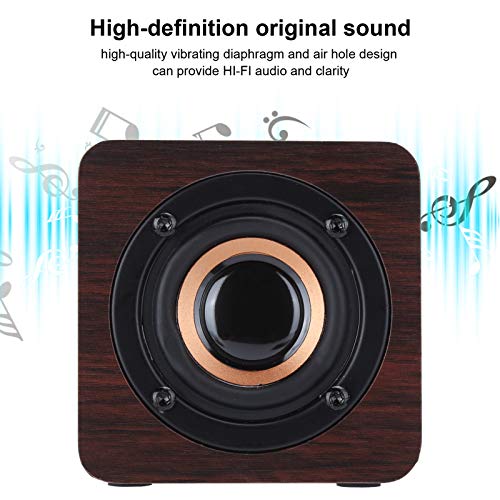 Garsentx Altavoz Bluetooth, portátil Woodiness Altavoz Bluetooth con Grano de Madera de Nogal Caja de Altavoz de Audio HI-FI Profesional para Interiores y Exteriores Compatible con iOS, Android.