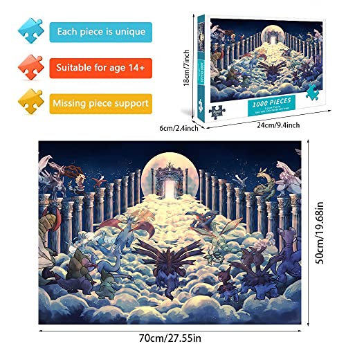 Giratina Rompecabezas de 1000 piezas Pokemon Family 1000 piezas DIY Puzzle Brain Challenge Puzzle para niños y adultos - Anime 70x50cm