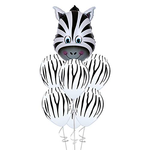Globos de cumpleaños 7 PCS/Lot Tiger Zebra Vaca Animal Air Helio Helio Latex Globo para Bebé Niños Regalo Cumpleaños Decoración Decoración Animal Zoo Theme Theme (Color : Monkey Set)