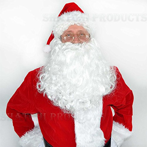GoodsOnline24/7 Disfraz navideño de Papá Noel, de Terciopelo, 8 Piezas, extralargo, de Lujo