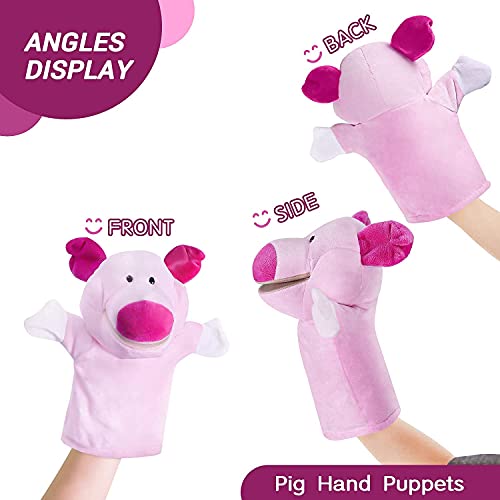 Granja de Marionetas de Mano de Animales con Felpa MóVil de Boca Abierta Juguetes de SimulacióN Contar Historias, EnseñAr, Preescolar, Juegos De Roles (5 Piezas)