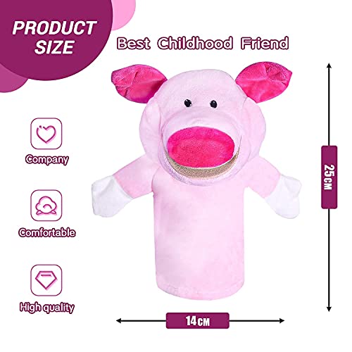 Granja de Marionetas de Mano de Animales con Felpa MóVil de Boca Abierta Juguetes de SimulacióN Contar Historias, EnseñAr, Preescolar, Juegos De Roles (5 Piezas)