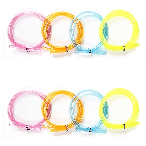 Greyoe Gafas Divertidas Pajita, 8 Piezas de Coloridos Vasos de Paja en Forma de corazón Divertidos Vasos de Paja Reutilizables con 4 Colores para Fiestas de cumpleaños de niños y reuniones Familiares