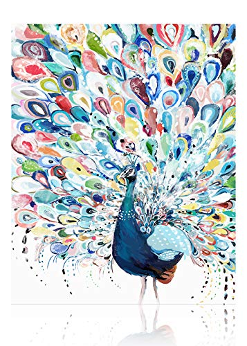 Gronda Pintura por números para adultos DIY Pavo real Pintura de pantalla abierta Conjunto azul animal Arte Decoración del hogar Sala de estar Dormitorio Niños con accesorios Pintura Lienzo 40x50cm