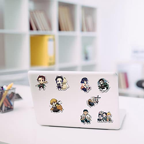 HANDAN Demon Slayer Sticker Durable Cute Cool Kimetsu No Yaiba Tanjiro Nezuko Zenitsu Kamado Safe Cartoon Colección de Pegatinas a Prueba de Agua Multicolor Anime Character Model Ornament Ingenious