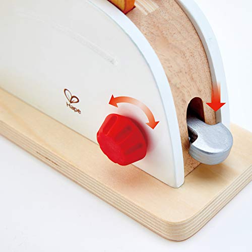 Hape International Tostadora de Salto, Set de Juguetes de Cocina con Accesorios de Desayuno para Niños y Niñas