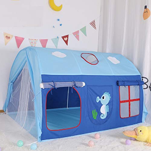HB.YE Tienda de campaña para niños, casa de juegos, casita de juegos, castillo de princesa príncipe, interior y exterior, túnel, decoración de dibujos animados, 145 x 106 x 96 cm