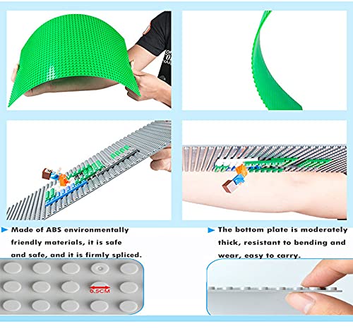 HUYIYI Base para Lego Classic,Pack de 6 Bases para Construir -Classic Base Verde-Azul-Gris-Compatible con Todas Las Grandes Marcas,Juego de Construcción para Niños y Niñas