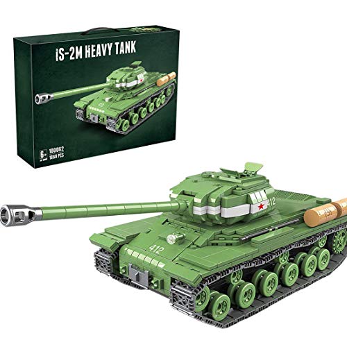 HYZM Bloques de construcción modelo tanque, 1068 piezas Rusia IS-2M tanque de batalla principal pesado WW2 Tanque militar, kits de construcción compatibles con Lego Technic