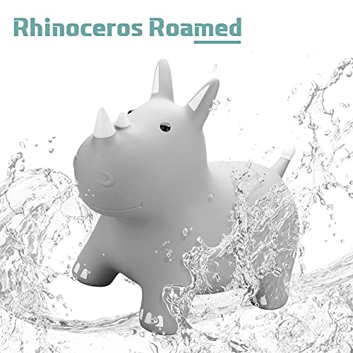 INPODAK Tolva hinchable, tolva inflable de animales con bomba, juguete para niños pequeños, niños, niñas, gran gorila para mantener a los niños activos. (gris)
