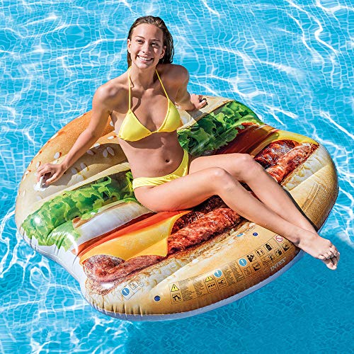 Intex 58780EU - Hamburguesa Hinchable hiperrealista con asas, Multicolor