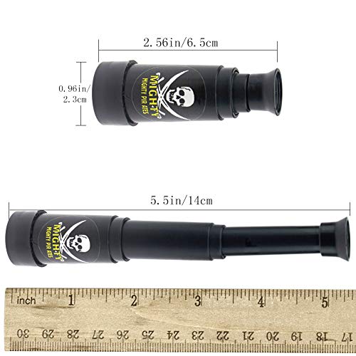 INTVN Telescopios de Fiesta Temática de Pirata Telescopios de Pirata de Plástico Mini Juguete de Telescopio para Favores de Fiesta, Negro, 14 Piezas