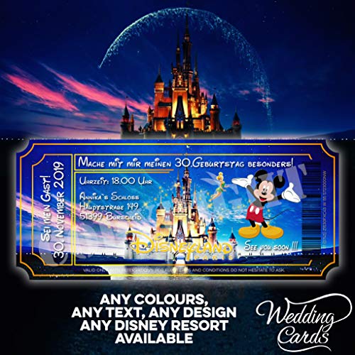 Invitaciones personalizadas de Mickey Mouse para cumpleaños de Disney, invitaciones para invitaciones de fiesta de Mickey Minnie Ariel Peter Pan