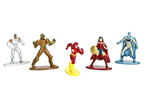 Jada - Nano Metalfig DC Comics Paquete de 5: Paquete 1 (Batman Renacimiento, Cyborg, Wonder Woman, The Flash, Parademon)