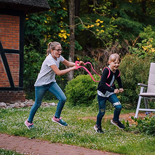 Janna natural goods Arnés de caballo para niños de 3 a 12 años – Correa para jugar para niñas y niños en color rosa – Jinete de caballos, 2 piezas cabestro y correa para correr al aire libre
