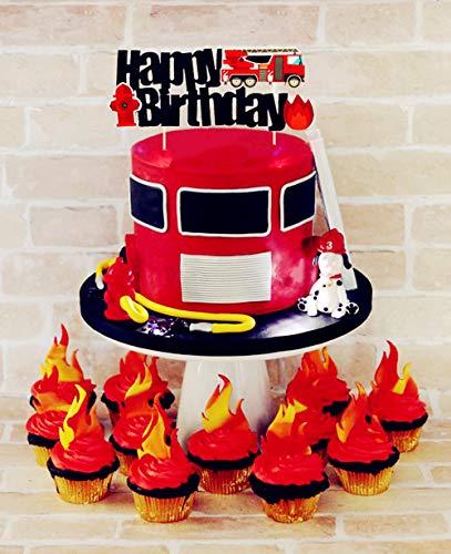 JeVenis 25 globos de cumpleaños para bomberos de bomberos de cumpleaños para fiestas de cumpleaños de bomberos, decoración para fiestas de cumpleaños y baby shower
