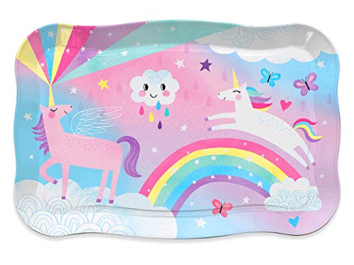 Jewelkeeper - Juego de té para niños con Estuche, Servicio de té Juguete de Metal, vajilla Infantil de 15 Piezas - Diseño de Unicornio algodón de azúcar