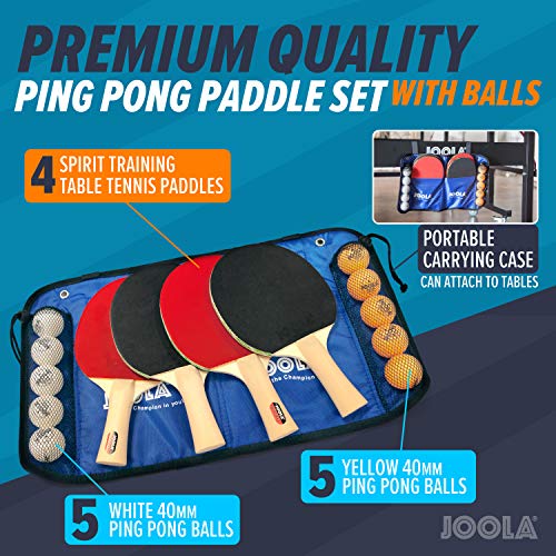 Joola Family - Set familiar de raquetas y pelotas de tenis de mesa