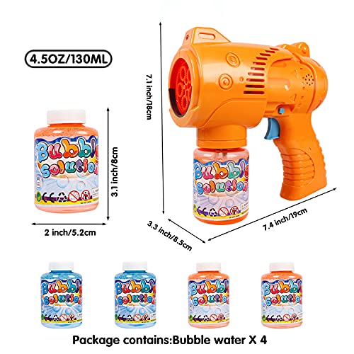 JoyGrow Pistola de Burbujas para Niños Automatic Maquina Burbujas con Música,Luz,Solución de Burbujas,Pistola de jabón para Fiestas Cumpleaños,Bodas al Aire Libre,Regalos para Niños y Niñas (2 PCS)