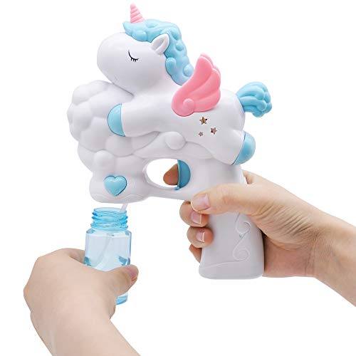 JOYIN - Paquete de 2 Pistolas de Burbujas para niños con solución de Burbujas de 50 ml, Recuerdos de Fiesta de Unicornio, soplador de Burbujas para niños, Juguetes de Unicornio, Juguetes de Verano