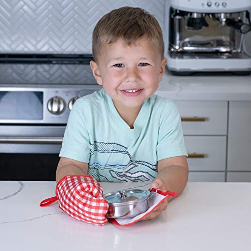 JoyKip Cocina, Juego de simulación, Juguetes, Accesorios con Utensilios de Cocina de Acero Inoxidable, Juego de ollas y sartenes, Juguete en Miniatura para niños y niñas de 3 años +