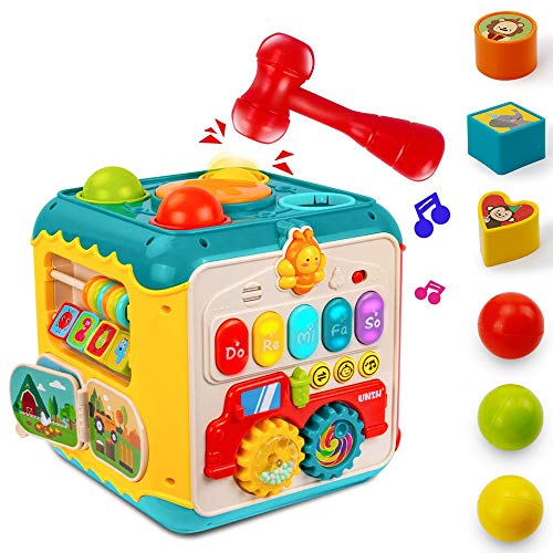 Juguete musical para bebé con forma de cubo de actividad, juguete educativo para bebés y niños pequeños a partir de 9 meses, niños y niñas
