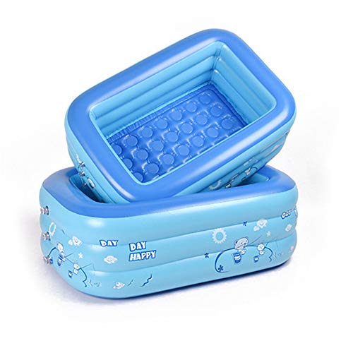 JYCAR Piscina inflable para bebés, pequeña piscina infantil, plegable, rectangular, de PVC, para la familia, portátil, para bebés y niños, tamaño 120 x 70 x 35 cm