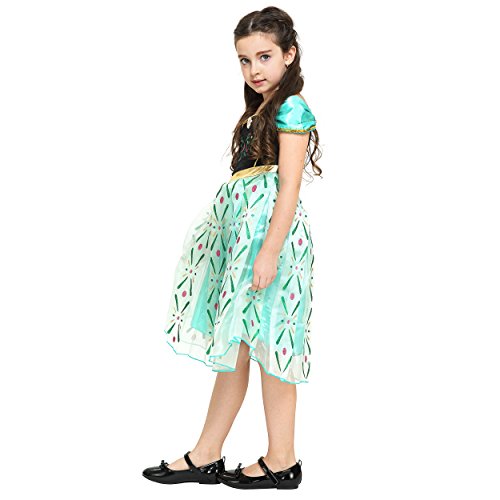 Katara 110 - Disfraz de la reina del hielo Elsa, color verde/turquesa, talla 134/140 (talla del fabricante: 150)
