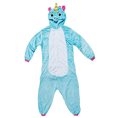 Katara- Pijama (10+ Modelos) Halloween Disfraz Animales Cosplay Adultos, Color unicorno turquesa-rosa, Talla 165-175cm (1744)