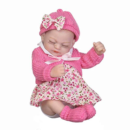 KDMB Nueva muñeca de bebé Reborn de 27 cm, Mini muñeca de bebé Real de tamaño de Palma (Cuerpo Completo de Silicona, Lavable), Linda muñeca de bebé recién Nacida Realista