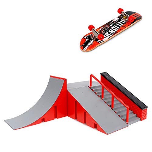 KETIEE Rampas Skatepark, Finger Skate Park Kit Mini Kit Diapasón Parque del Patín Monopatín Dedo Entrenamiento En La última Puntales Juguete Niños (C)