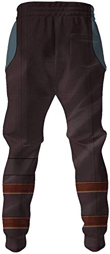 KTZAJO Traje de primavera Cosplay Pantalones Mandalorian Din Djarin Pantalones de TV Serie 3D Impresión Cosplay Pantalones de los Hombres Salón Pantalones Atléticos Marrón, marrón, 34-37
