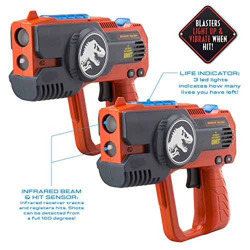 La Etiqueta láser Jurassic World para niños Infared Lazer Tag Blasters se Ilumina y vibra Cuando se golpea