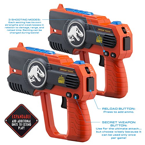 La Etiqueta láser Jurassic World para niños Infared Lazer Tag Blasters se Ilumina y vibra Cuando se golpea