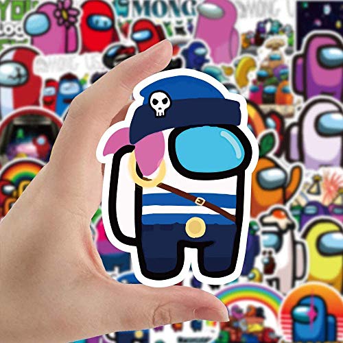 Lanseede 50 Pegatinas de Among Us Sticker Graffiti Stickers con Dibujos Animados para monopatín, Guitarra, portátil, Botella de Agua, PVC…
