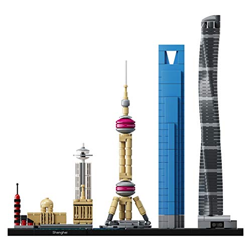 LEGO Architecture - Shanghái, Set de Construcción de Skyline con el World Financial Center y la Torre de la Perla Oriental, Regalo Coleccionable (21039)