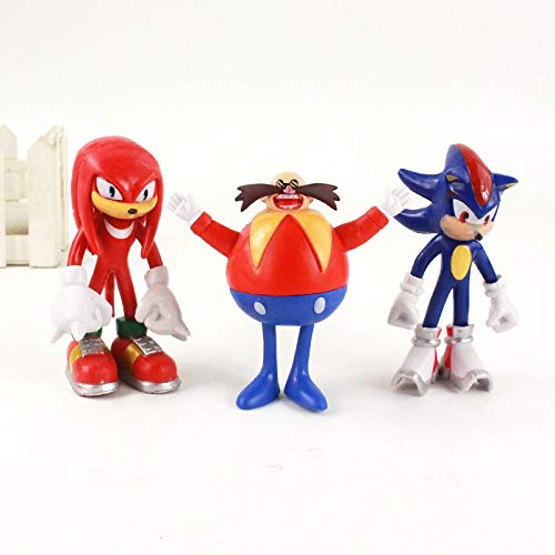LINJIA Sonic toys 10-13cm 9pcs/lot Sonic Figure Boom Rare Dr Eggman PVC Modelo Juguete Sonic Shadow Tails Personajes Regalo para Niños