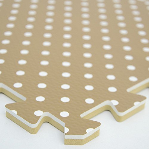LittleTom Alfombras Puzzle para Bebé Alfombrilla Suelo Goma EVA Beige Puntos