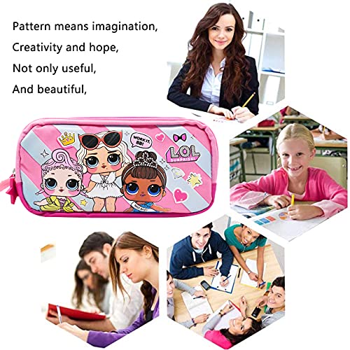 LOL Estuche para lápices - simyron Estuche para papelería LOL Bolsas para bolígrafos Soporte para estuches Organizador de papelería de gran capacidad para niñas, escuela o viajes