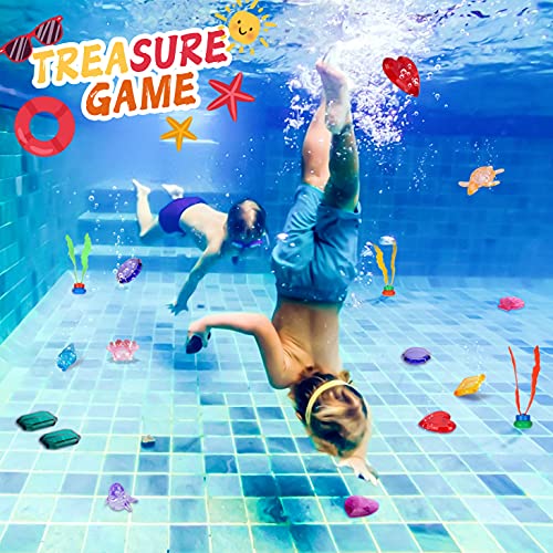 LOVEXIU Juguete de Piscina, 30 Piezas Juguete de Natación, Juguetes de Buceo, Juguetes Piscina Niños, Buceo Conjuntos de Juegos, Subacuática Juegos de Agua en Verano para Niños