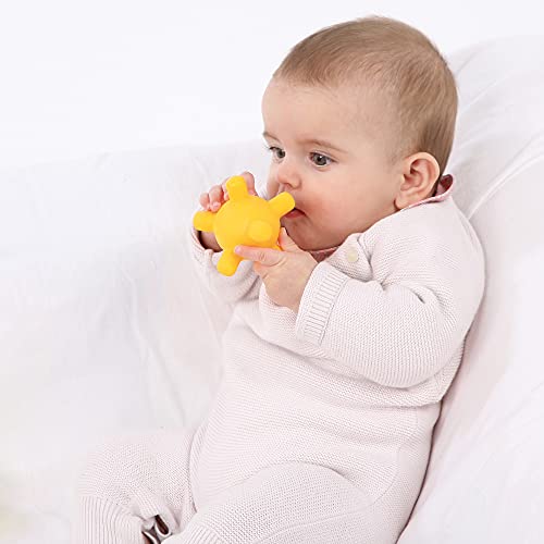 Ludi 30079 - Trio de pequeñas Pelotas sensoriales de plástico Flexible (6 Meses, 6,8 cm), Multicolor