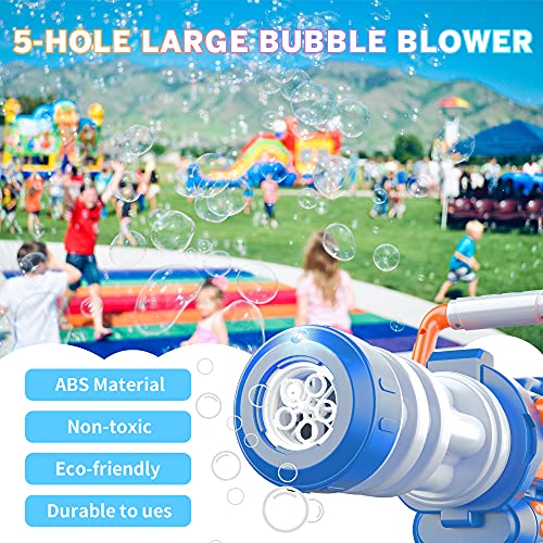Máquina de Burbujas para Niños,Pistola Pompas Jabón,Mecanismo de Soplado CAMFUN con Música y Luz para niños o Mascotas,Pistola de Burbujas para niños,Regalo para Verano al Aire Libre para Niños,Azul