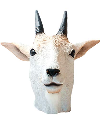 Máscara de cabra-Antílope de cabra Máscara de cabeza animal novedad disfraz de Halloween fiesta de látex animal máscara cabeza completa para adultos